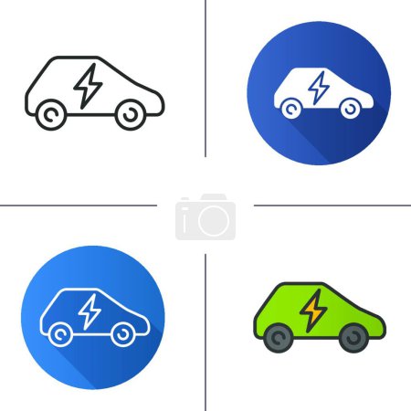 Ilustración de "Icono de coche eléctrico "vector de ilustración - Imagen libre de derechos