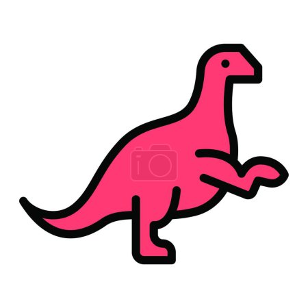 Téléchargez les illustrations : Illustration vectorielle d'icône de dinosaure - en licence libre de droit