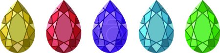 Illustration for "Different color crystals"  icon vector illustration - Royalty Free Image