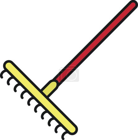 Illustration for "Rake color icon" vector illustration - Royalty Free Image