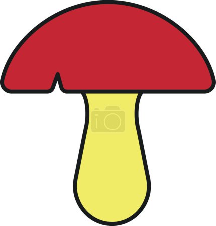 Téléchargez les illustrations : "Icône couleur champignon "illustration vectorielle - en licence libre de droit