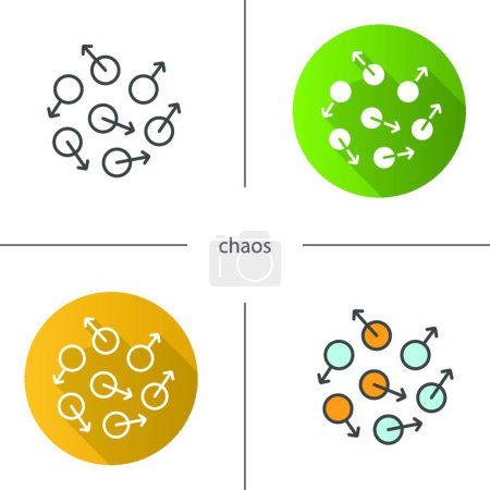 Téléchargez les illustrations : "Icône symbole du chaos "illustration vectorielle - en licence libre de droit