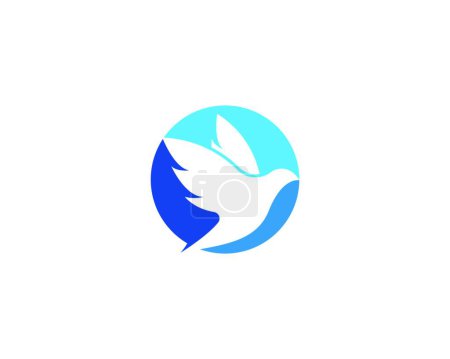 Ilustración de Icono web simple con pequeño pájaro paloma - Imagen libre de derechos