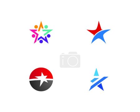 Ilustración de Logo estrella, ilustración vectorial de colores - Imagen libre de derechos