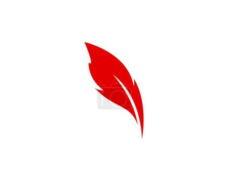 Illustration for Simple web icon with feather, brand logo - Royalty Free Image
