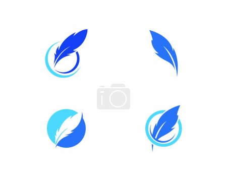 Ilustración de Logo de ilustración de plumas, ilustración de vectores de colores - Imagen libre de derechos