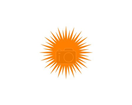 Téléchargez les illustrations : Icône web simple avec soleil, logo de la marque - en licence libre de droit