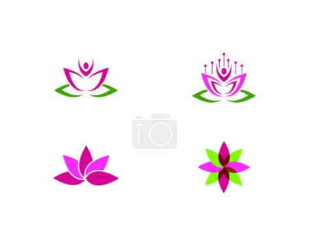Ilustración de Lotus flores logotipos ilustración - Imagen libre de derechos