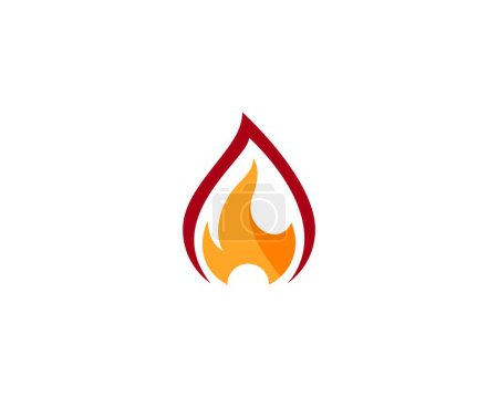 Ilustración de Simple icono colorido de llama fogata - Imagen libre de derechos