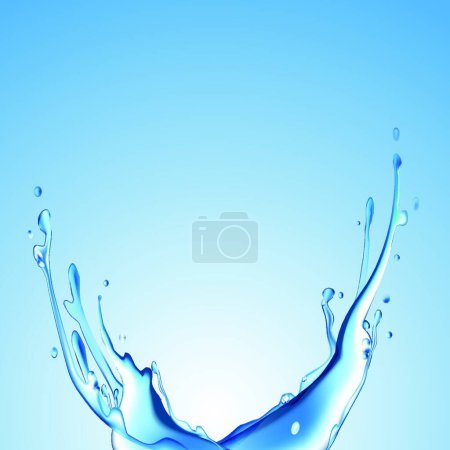 Téléchargez les illustrations : "Eclaboussure d'eau bleue isolée sur fond transparent
" - en licence libre de droit