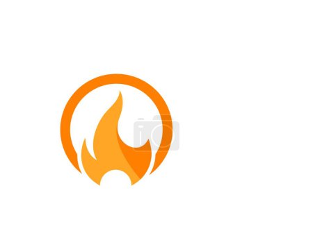 Illustration for Simple colorful icon of flaming campfire - Royalty Free Image