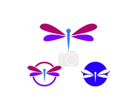 Illustration for Dragonflies icons vector illustration - Royalty Free Image