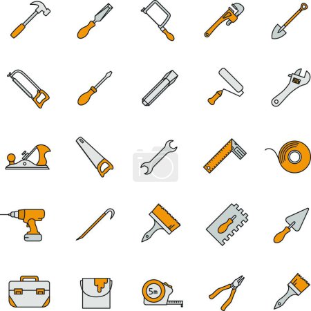 Photo for "Construction tools color icons set" - Royalty Free Image