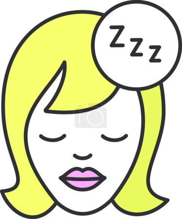 Illustration for "Sleeping woman color icon" - Royalty Free Image
