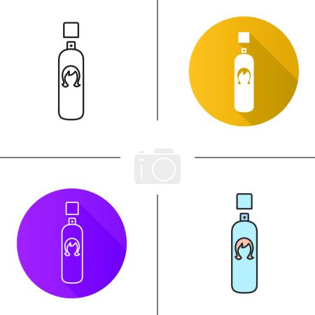 Téléchargez les illustrations : "icône de laque pour cheveux "illustration vectorielle - en licence libre de droit