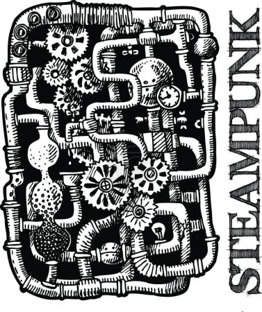 Ilustración de "Impresión en steampunk "vector de ilustración - Imagen libre de derechos