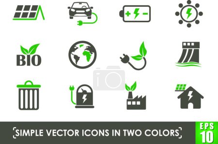 Ilustración de "ecología simple vector iconos en dos colores" - Imagen libre de derechos