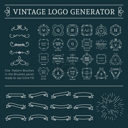 Téléchargez les illustrations : Illustration vectorielle Vintage Logo Generator - en licence libre de droit