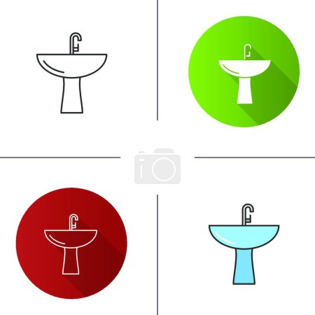 Illustration for Wash basin icon vector illustration - Royalty Free Image