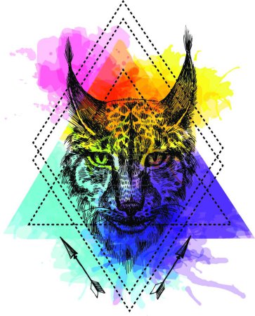 Téléchargez les illustrations : Croquis de l'illustration vectorielle du lynx - en licence libre de droit