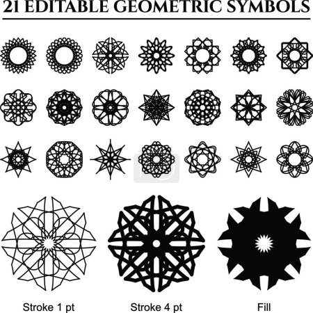 Téléchargez les illustrations : Geometric Ornaments Set  vector illustration - en licence libre de droit