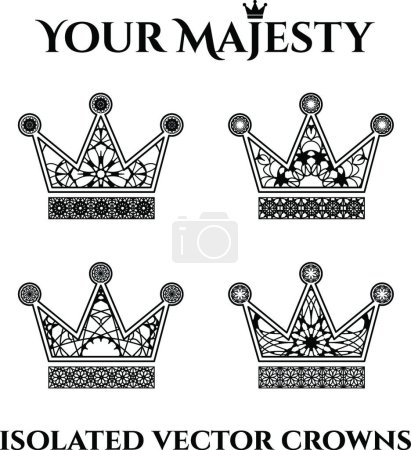 Illustration for Ornamental Crowns vector illustration - Royalty Free Image