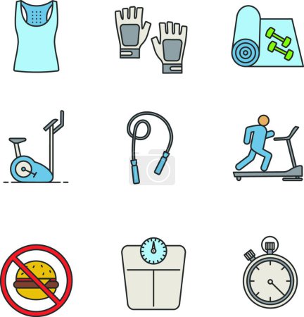 Ilustración de "Icono de color de fitness "vector de ilustración - Imagen libre de derechos