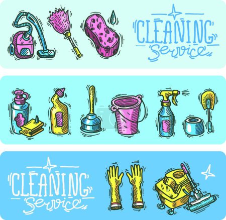 Illustration for "cleaning service" vector illustration - Royalty Free Image