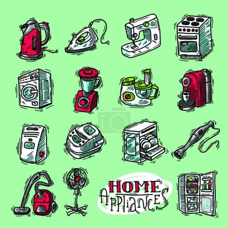 Illustration for Home appliances, colored vector illustration - Royalty Free Image