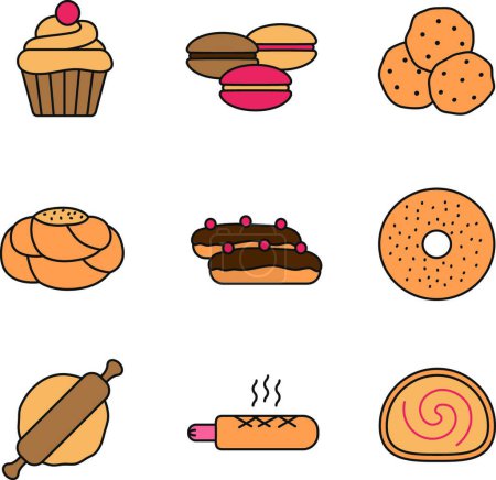 Ilustración de Símbolos de panadería ilustración, plantilla web - Imagen libre de derechos