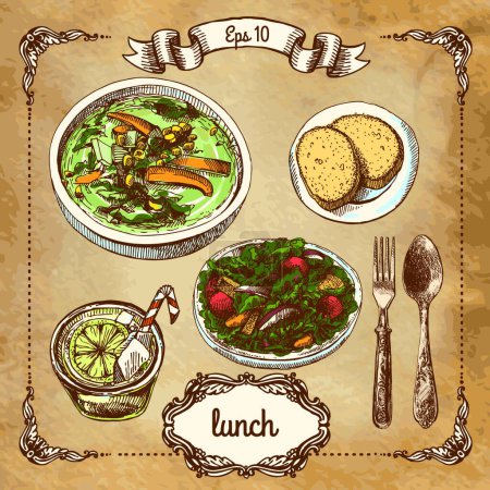 Illustration for "set graphics lunch" vector illustration - Royalty Free Image