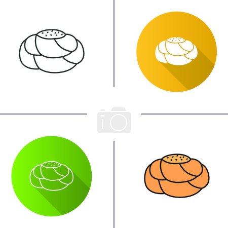 Téléchargez les illustrations : "Icône pain pâtissier ", illustration vectorielle - en licence libre de droit