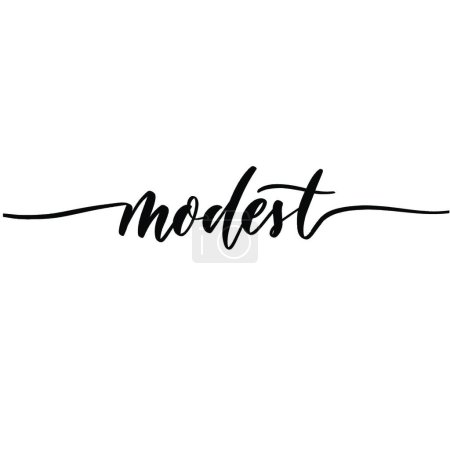 Illustration for "Modest. Lettering composition vector illustration" - Royalty Free Image
