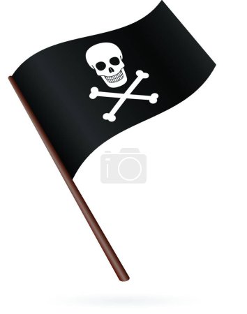Téléchargez les illustrations : "Icône drapeau pirate "illustration vectorielle - en licence libre de droit