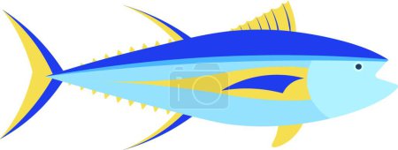 Illustration for Yellowfin tuna vector cartoon illustration. - Royalty Free Image