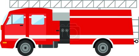 Illustration for A red fire truck. Vector illustration fire engine isolated on a white background - Royalty Free Image