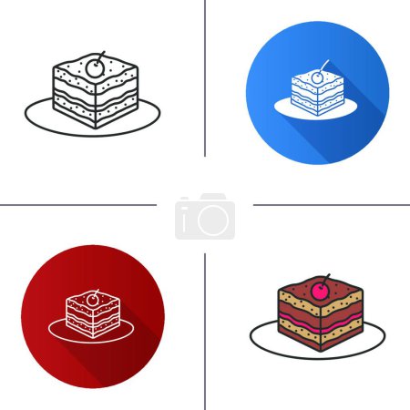 Téléchargez les illustrations : "Tiramisu icône "illustration vectorielle - en licence libre de droit
