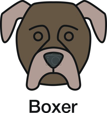 Illustration for "Boxer color icon" vector illustration - Royalty Free Image