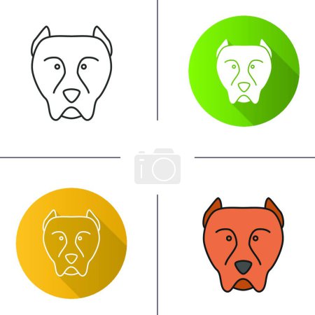Ilustración de Pit bull iconos, ilustración vectorial - Imagen libre de derechos