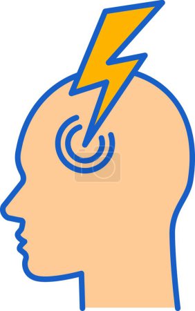 Illustration for "Migraine color icon" vector illustration - Royalty Free Image