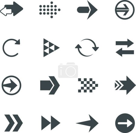 Ilustración de "Ilustración vectorial de diferentes flechas iconos - Imagen libre de derechos