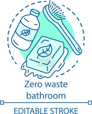 Photo for Zero waste bathroom concept icon. Eco skincare cosmetics and eco, friendly products idea thin line illustration. Green lifestyle, waste management. Vector isolated outline drawing. Editable stroke - Royalty Free Image