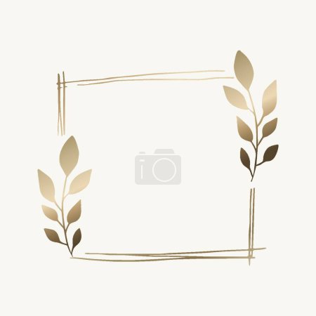 Illustration for Leaves frame vector illustration - Royalty Free Image