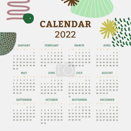 Ilustración de Plantilla de calendario vector abstracto ilustración - Imagen libre de derechos