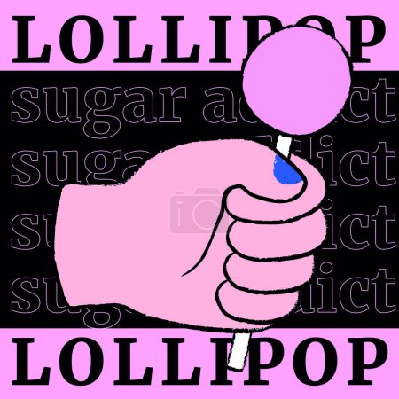 Illustration for Hand with  lollipop vector illustration - Royalty Free Image