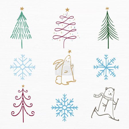 Illustration for Christmas elements set vector illustration - Royalty Free Image