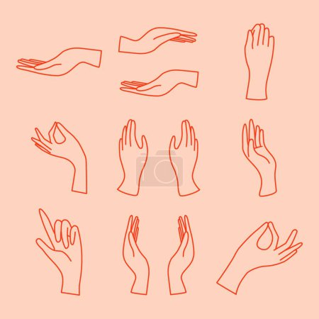 Illustration for Hand gestures set. vector illustration. - Royalty Free Image