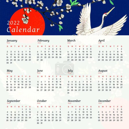 Illustration for Calendar 2022, colorful vector illustration - Royalty Free Image