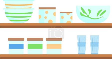 Photo for Shelves for kitchen semi flat color vector objects - Royalty Free Image
