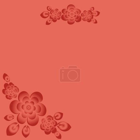 Photo for A frame for congratulations or a card with monochrome flowers and leaves. Design element - Royalty Free Image